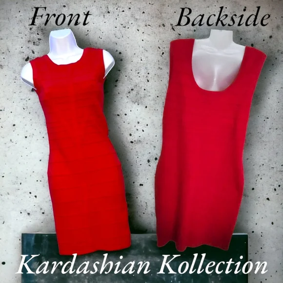 NWT!! Kardashian Kollection Red Sleeveless Bodycon Dress!! Always Open To Offers - Picture 3 of 11